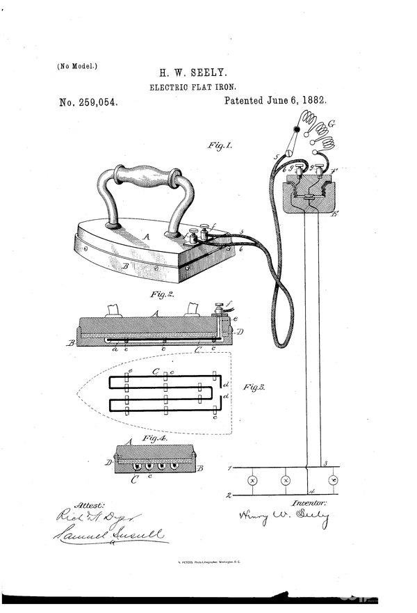 전기다리미 특허 [사진제공 : Google patents]